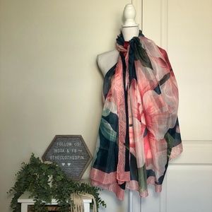 lightweight floral scarf